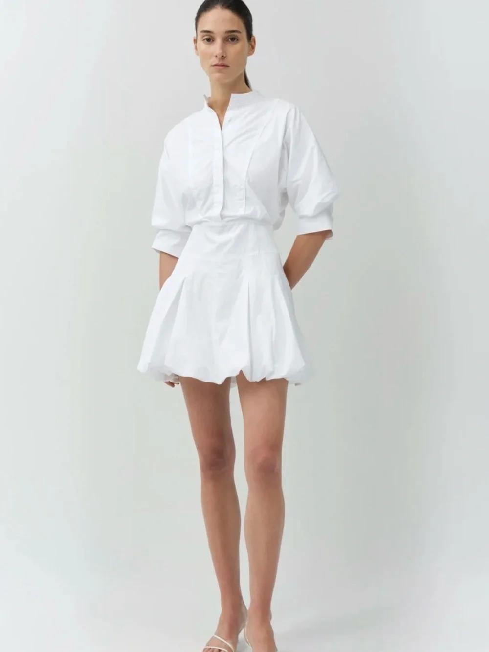 Jonathan Simkhai Effie White Bubble Mini Dress- NWT